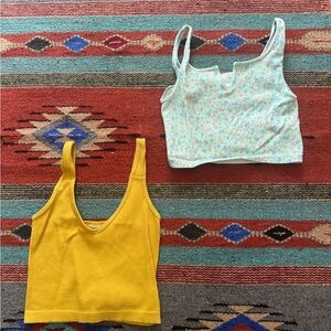Yellow and Floral Crop Tops